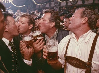 Beer Hall Kiss Photography Poster. poster