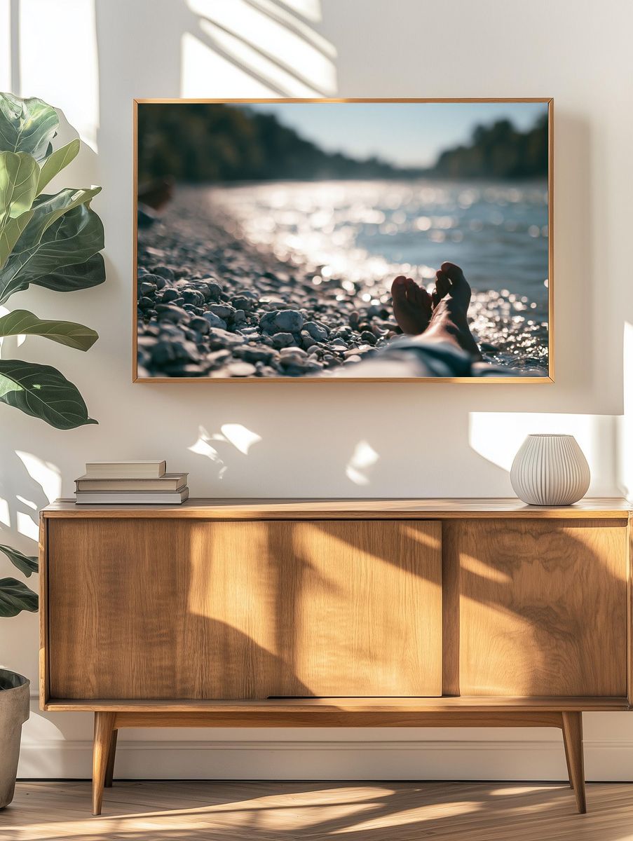 Lake Shore Relaxation Photography Poster. — room view 3