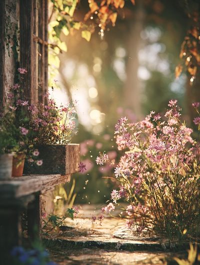 Sunlit Garden Path Photography Poster. poster print