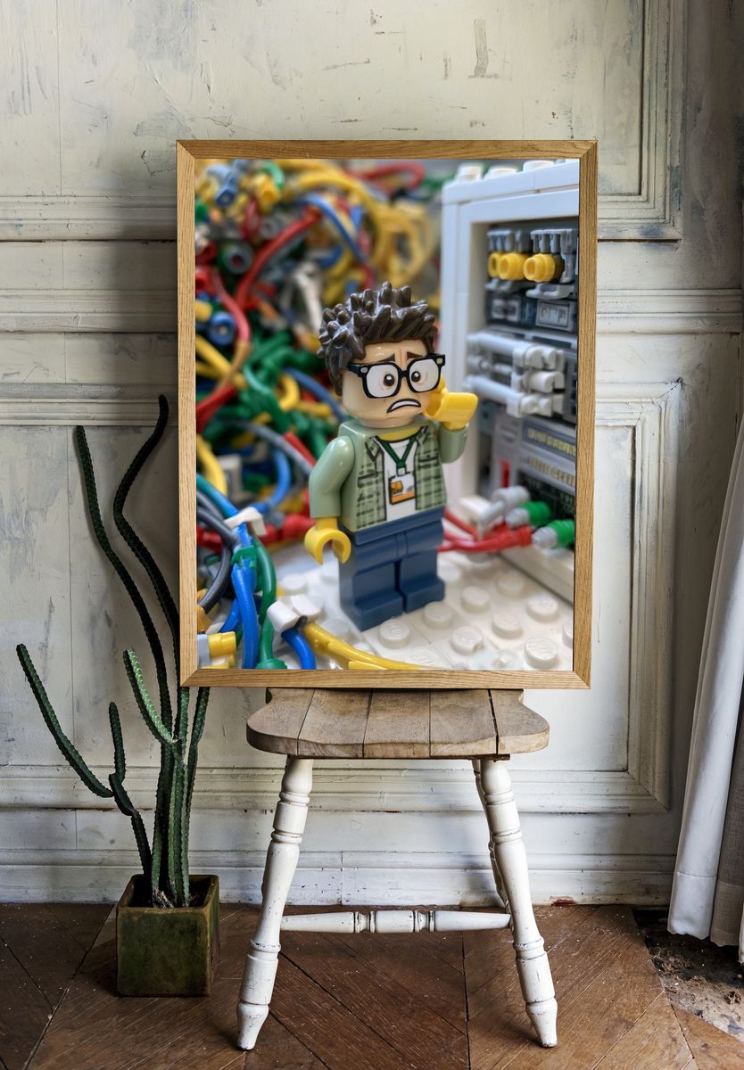 LEGO Technician Panic Photography Poster. room preview