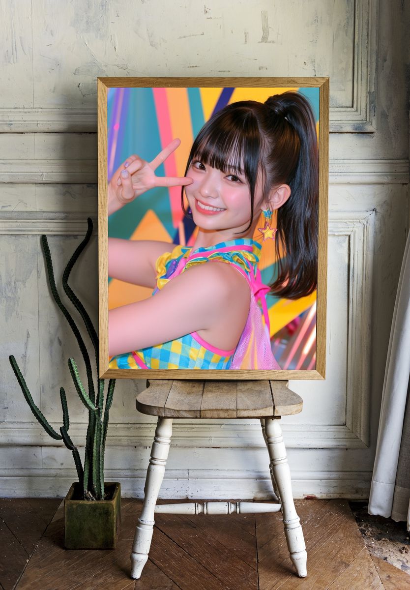 Smiling Idol Portrait Photography Poster. — room view 1