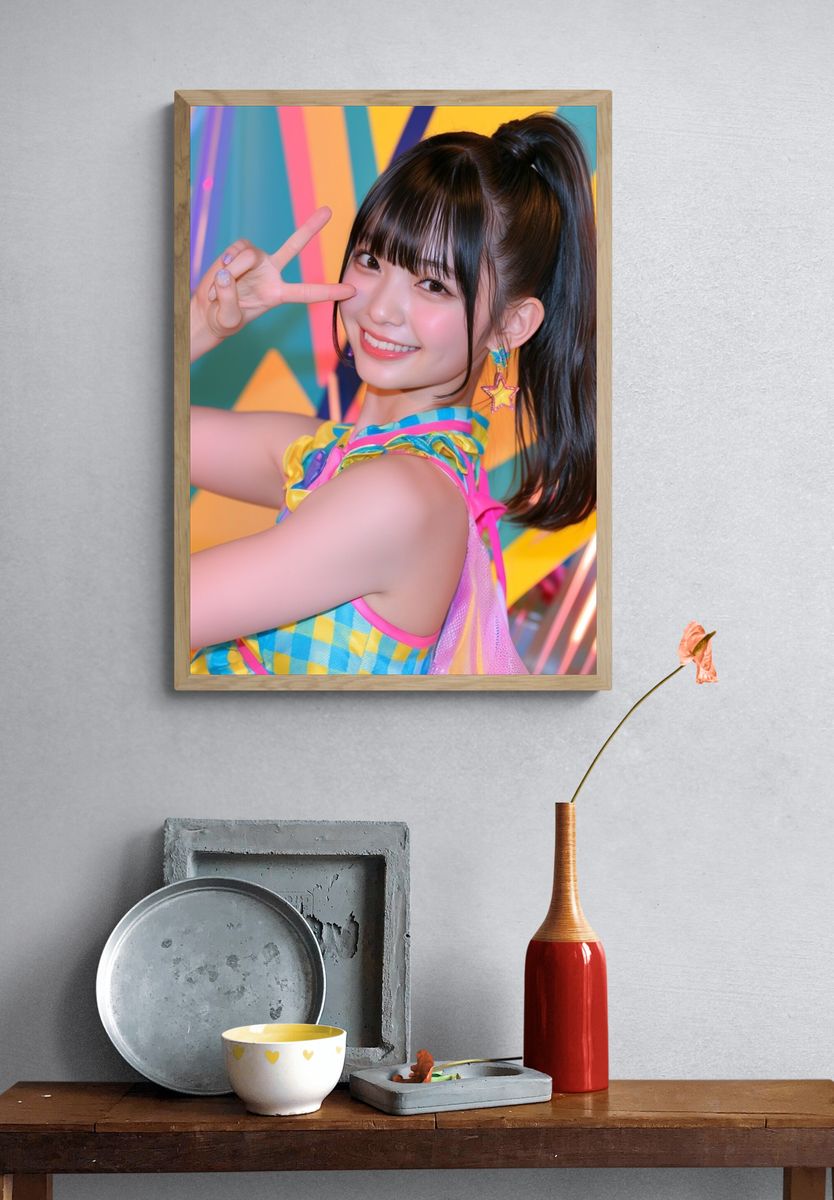 Smiling Idol Portrait Photography Poster. — room view 3