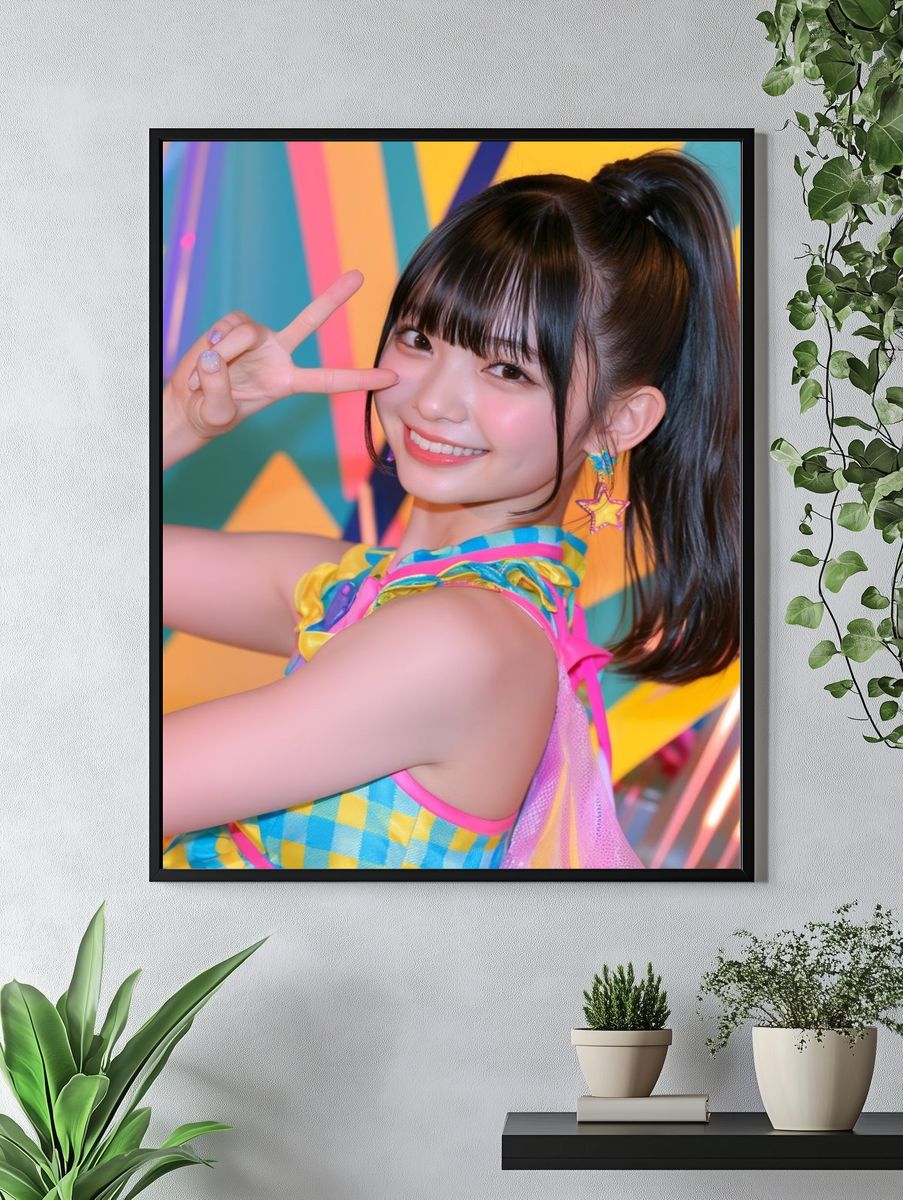 Smiling Idol Portrait Photography Poster. — room view 4