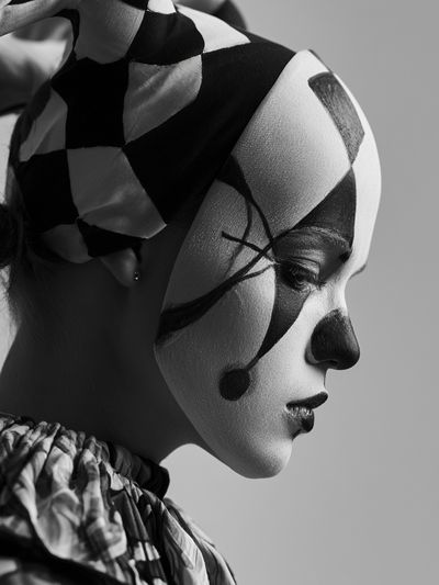Abstract Clown Portrait Print.