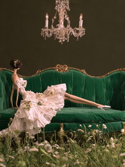 Surreal Green Sofa Portrait Print.