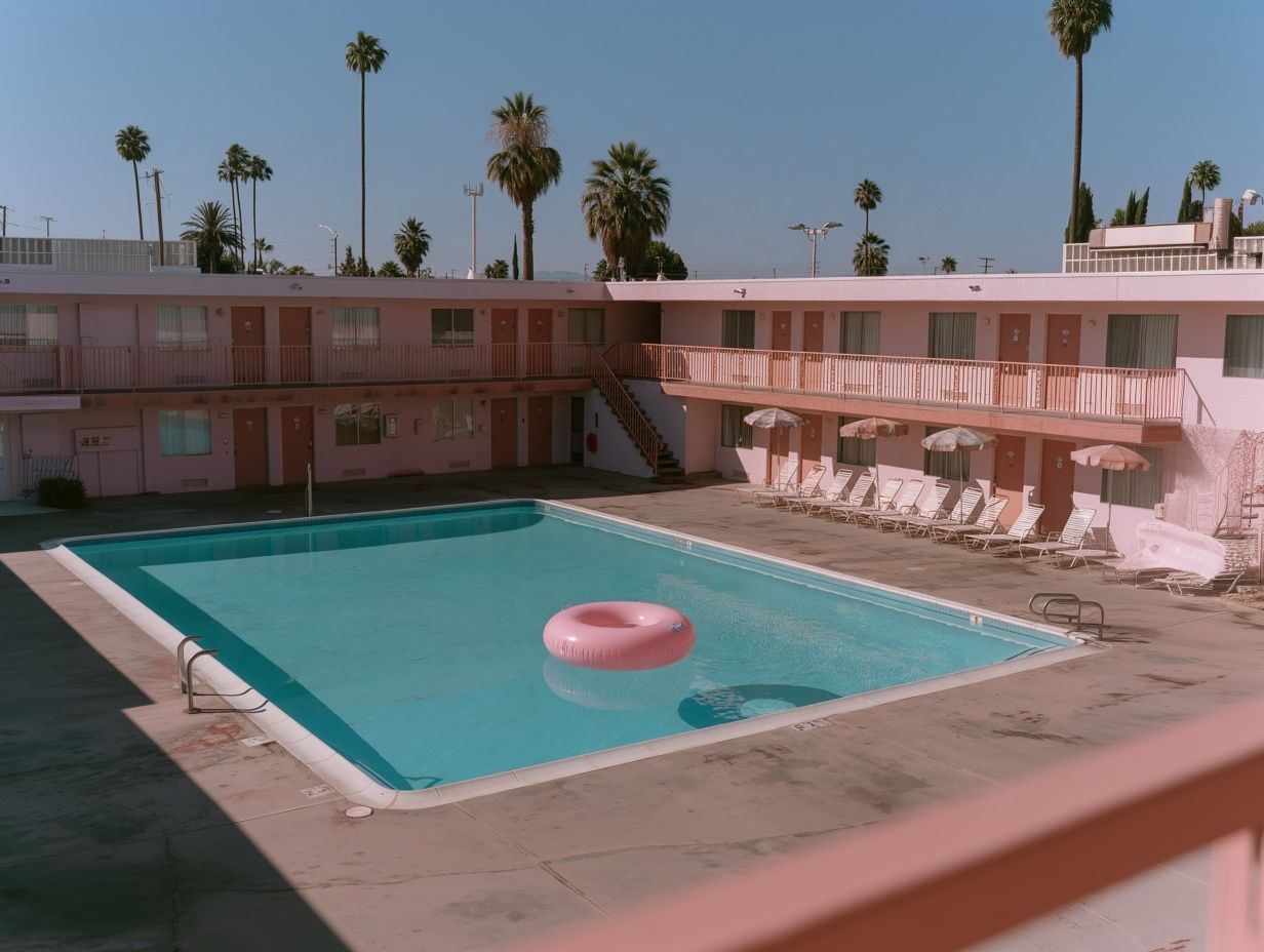 Pink Motel Pool Photography Poster. poster detail