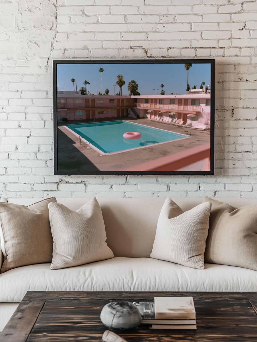 Pink Motel Pool Photography Poster. room preview