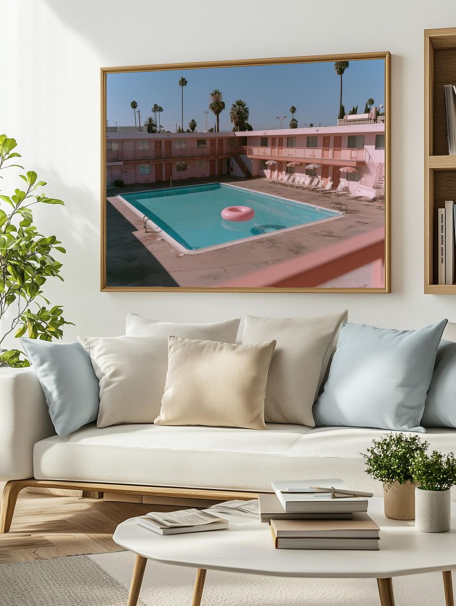 Pink Motel Pool Photography Poster. — room view 2