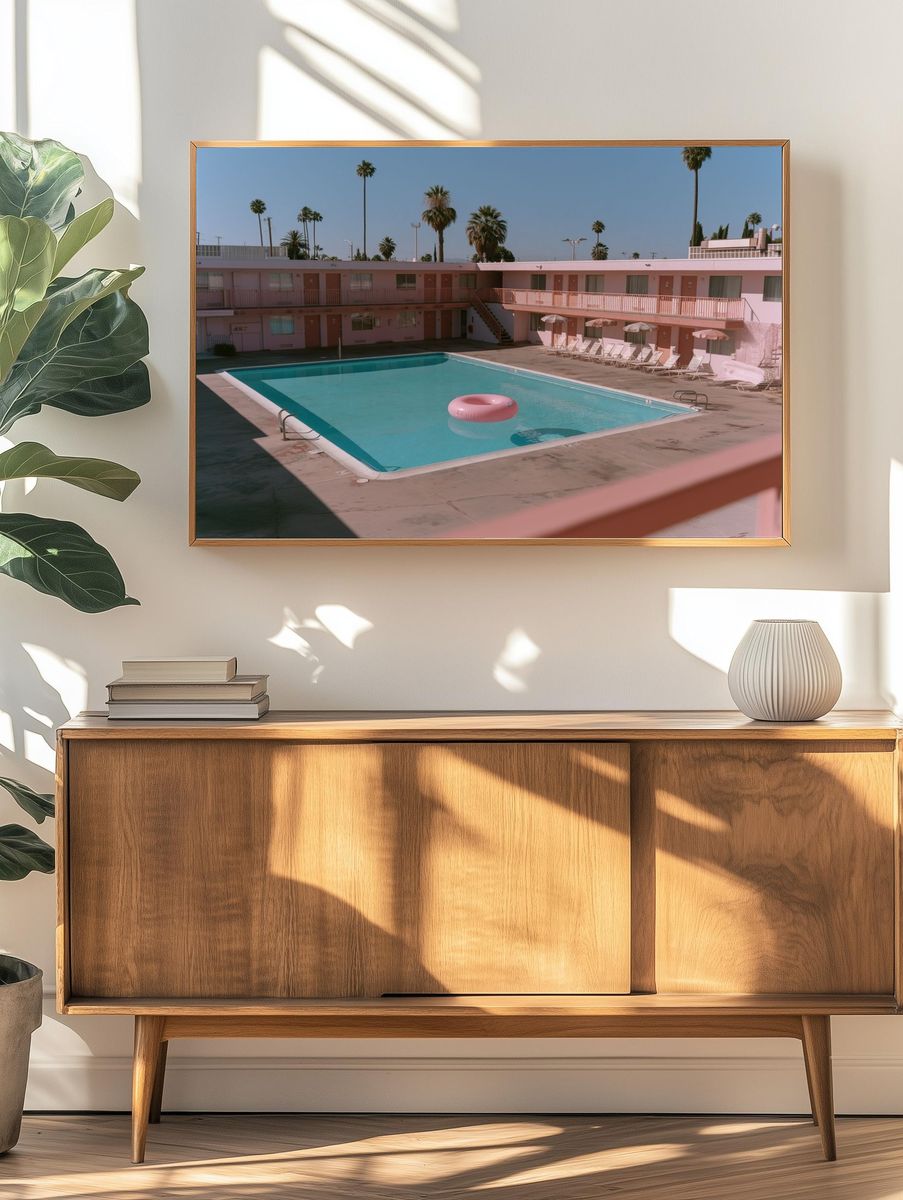 Pink Motel Pool Photography Poster. — room view 3