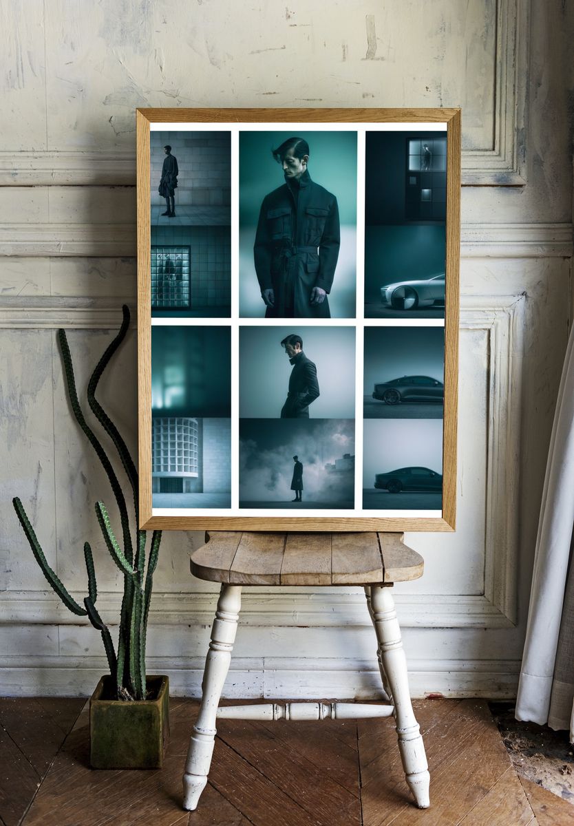 Neo-Noir Fashion Collage Poster. room preview