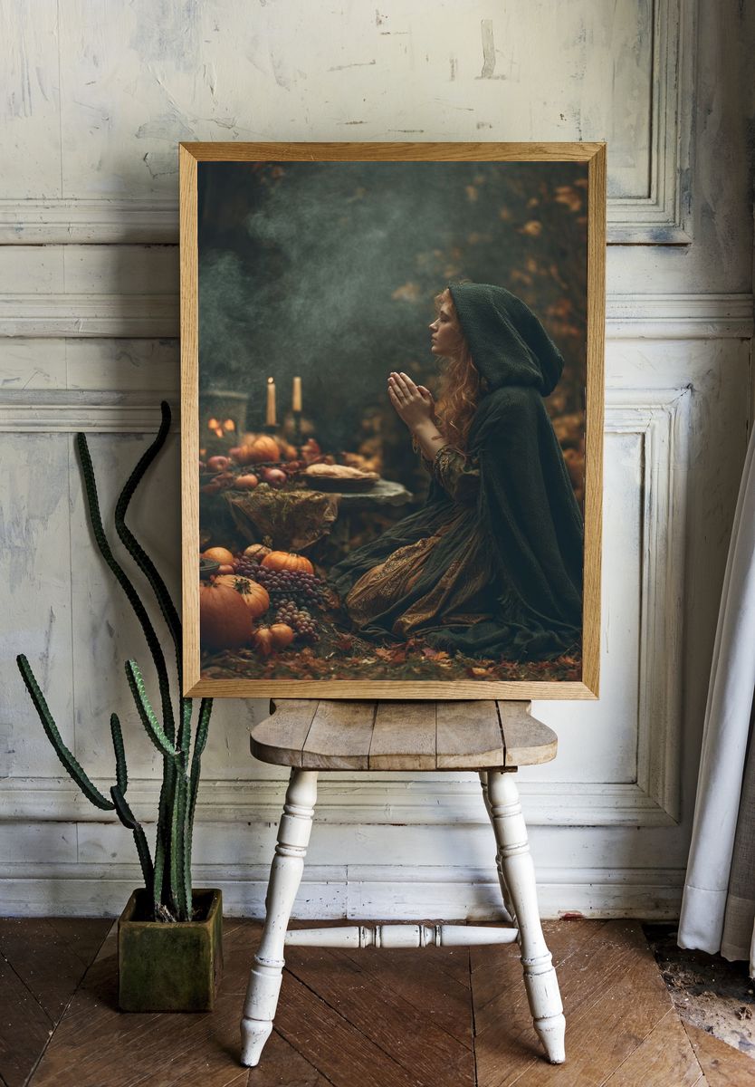 Autumn Harvest Prayer Photography Poster. — room view 1