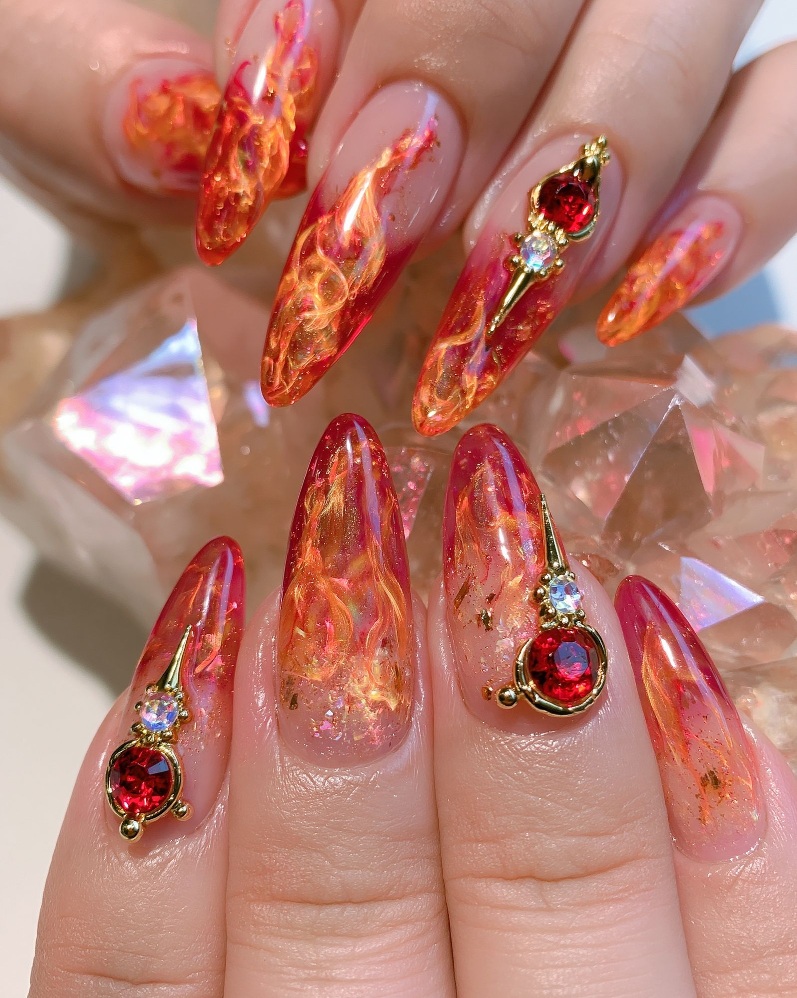 Glam Flame Nail Art Photography Poster. poster detail