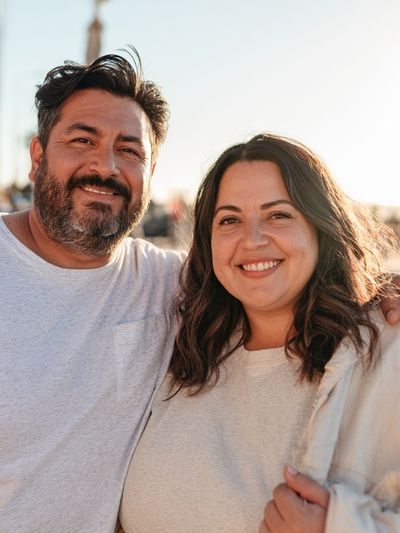 Smiling Couple Portrait Photography Poster.