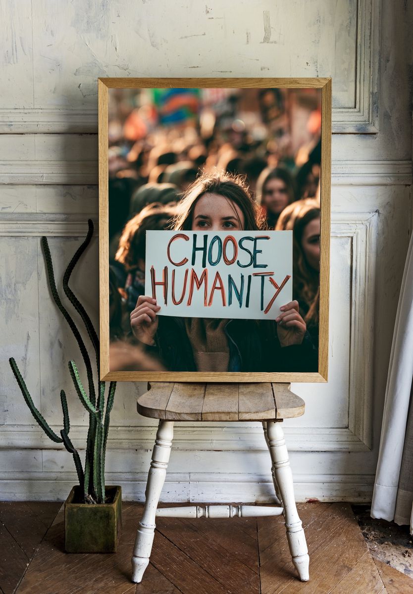 Choose Humanity Protest Photography Poster. room preview