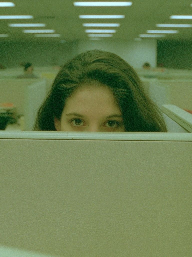 Office Cubicle Portrait Photography Poster. poster detail