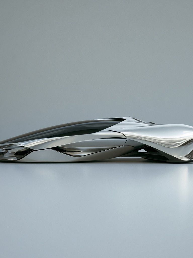 Futuristic Silver Concept Car Print. poster detail