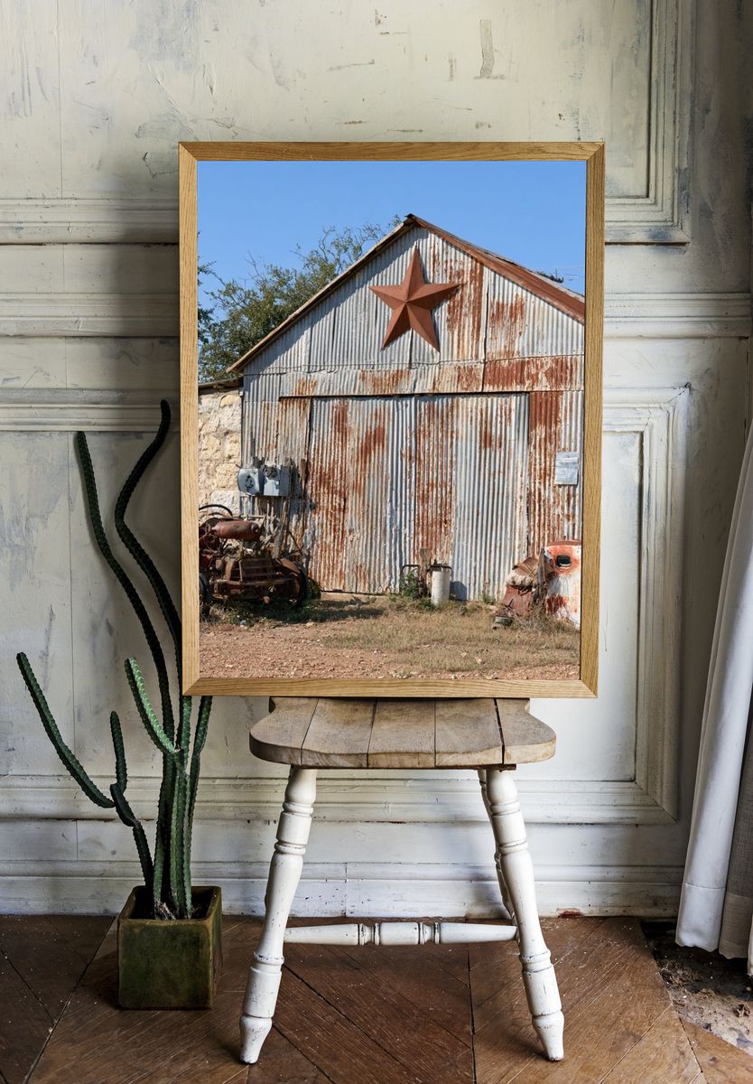 Rustic Barn Star Photography Poster. — room view 1