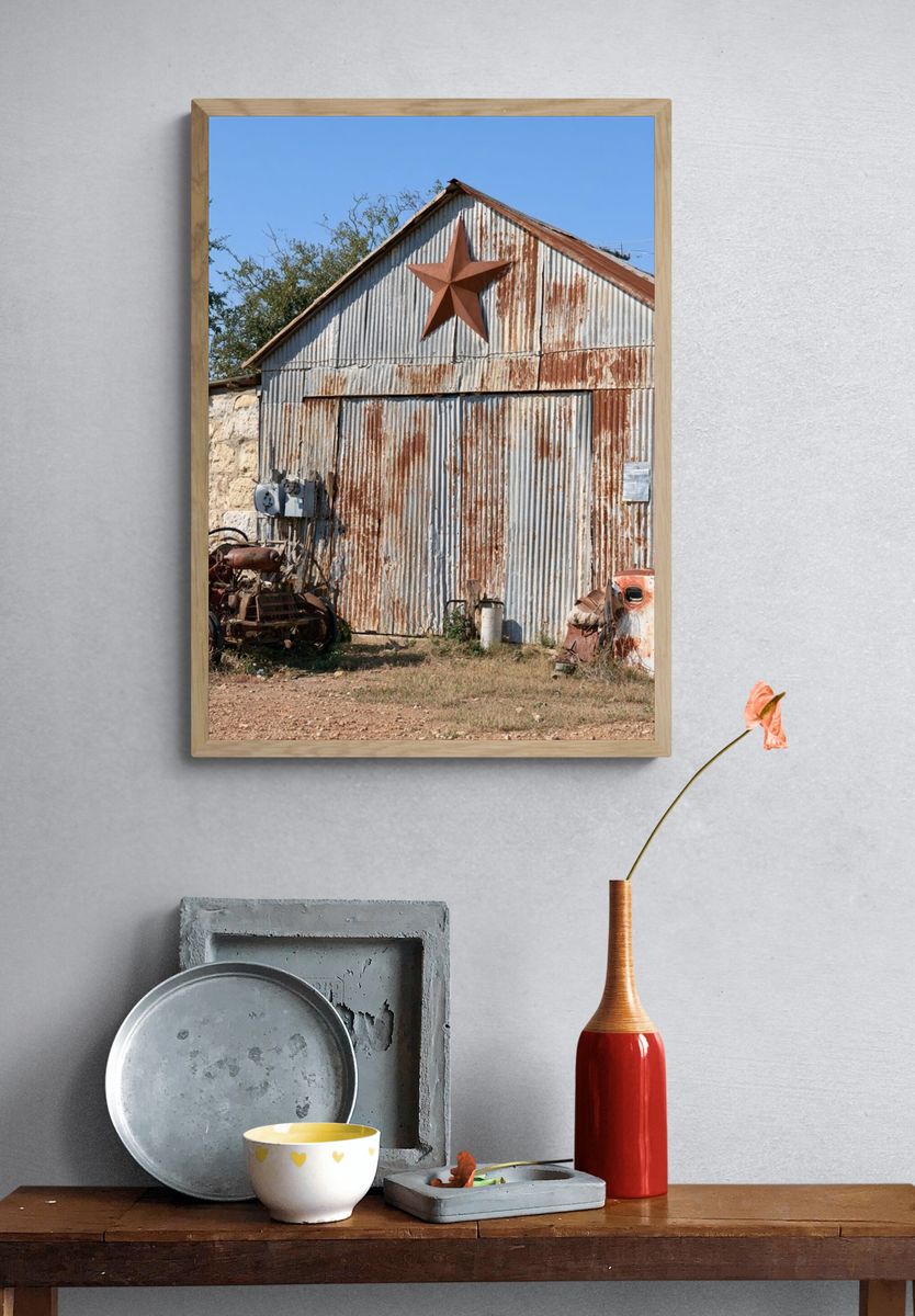 Rustic Barn Star Photography Poster. — room view 3