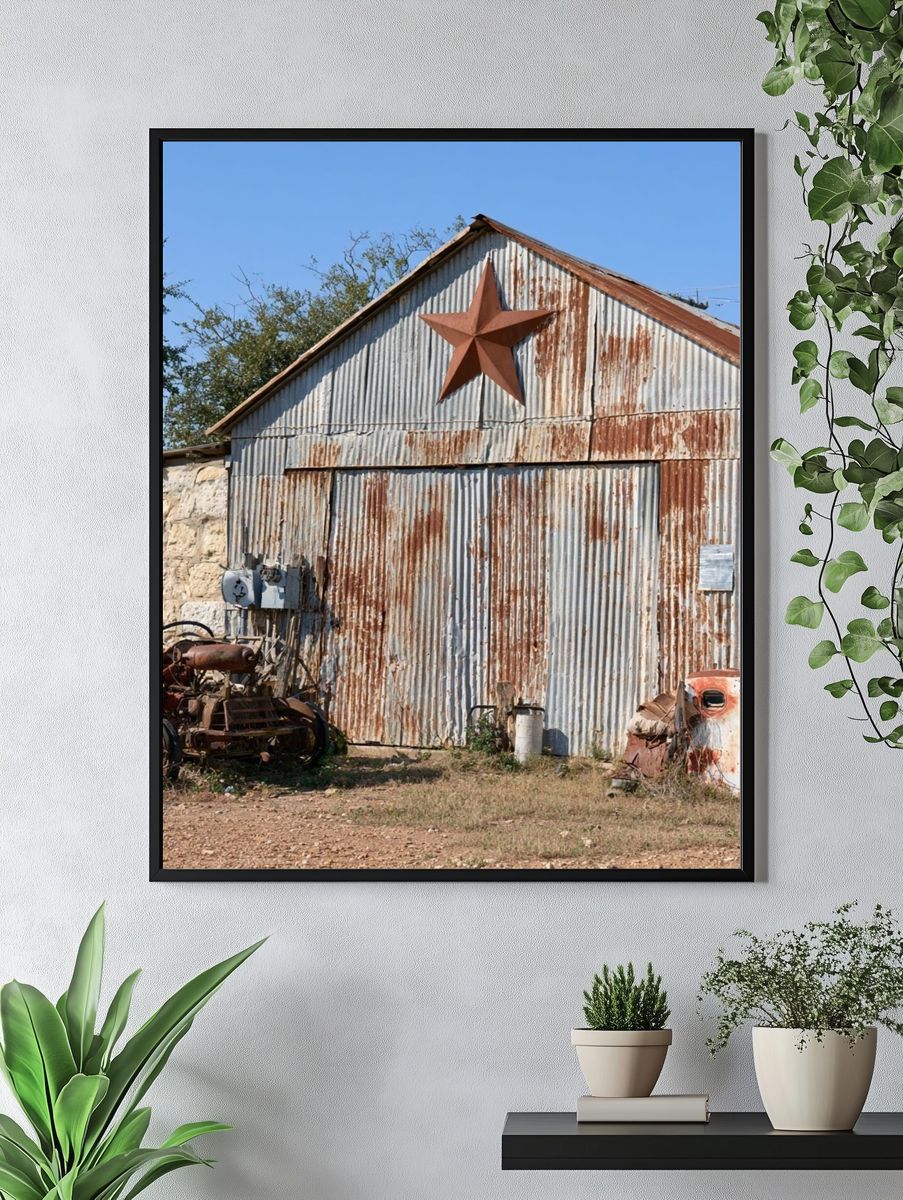 Rustic Barn Star Photography Poster. — room view 4