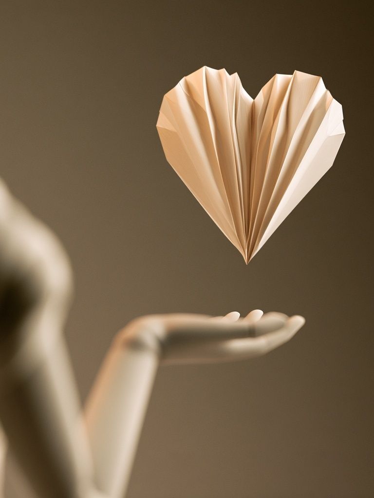 Floating Paper Heart Photography Poster. poster detail