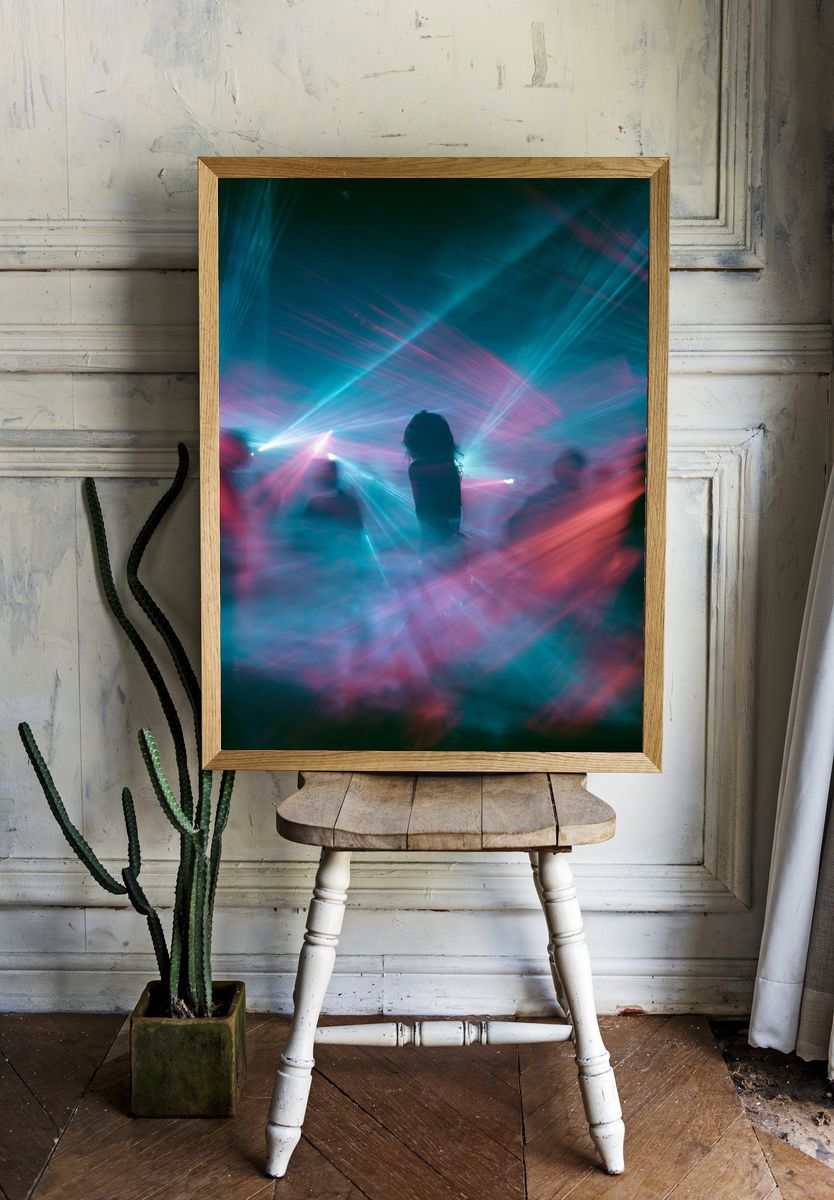 Neon Dance Silhouette Photography Poster. — room view 1
