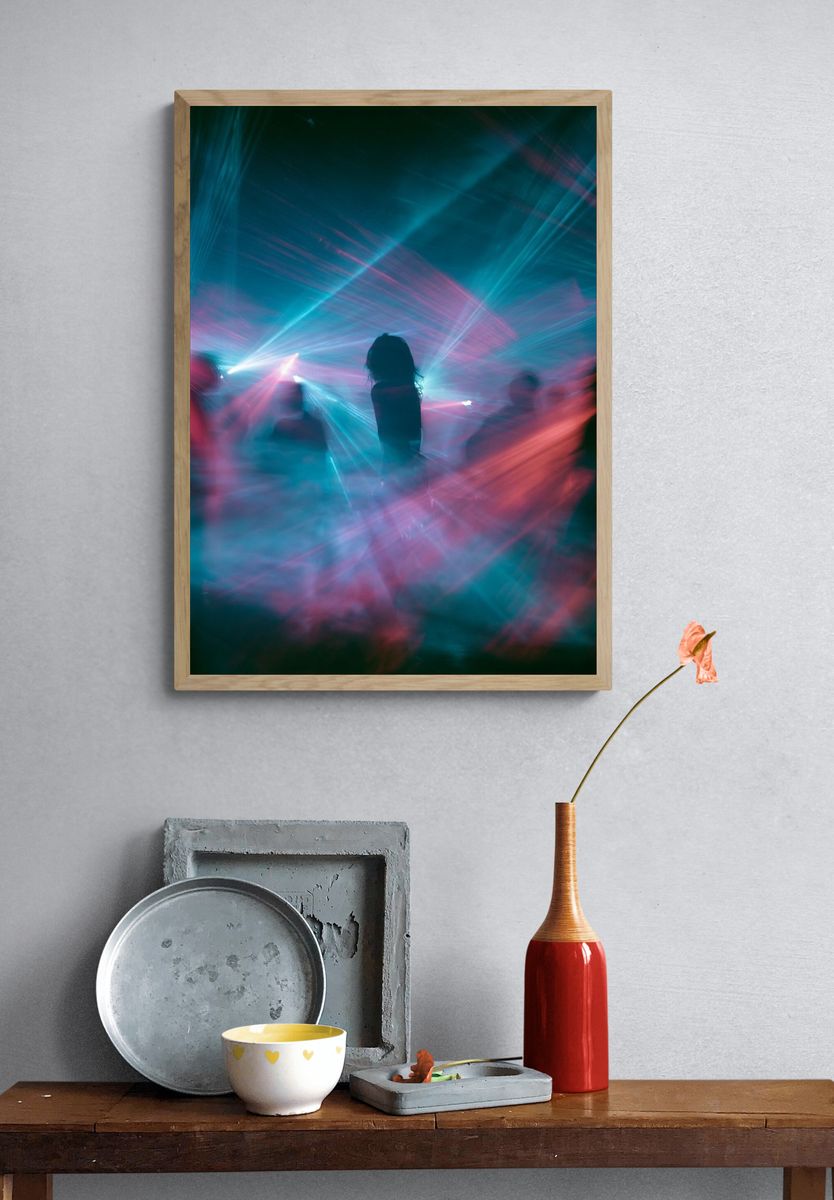 Neon Dance Silhouette Photography Poster. — room view 3