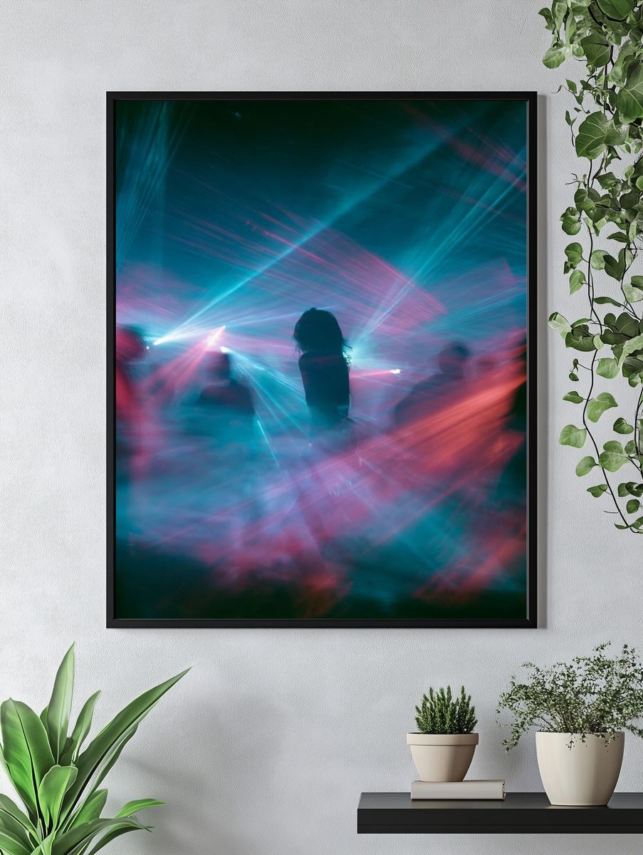Neon Dance Silhouette Photography Poster. — room view 4