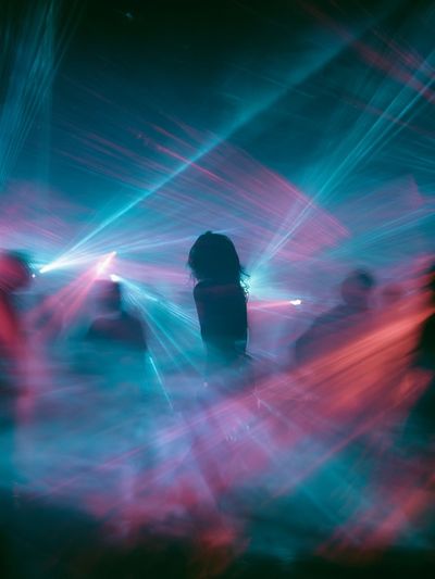 Neon Dance Silhouette Photography Poster.
