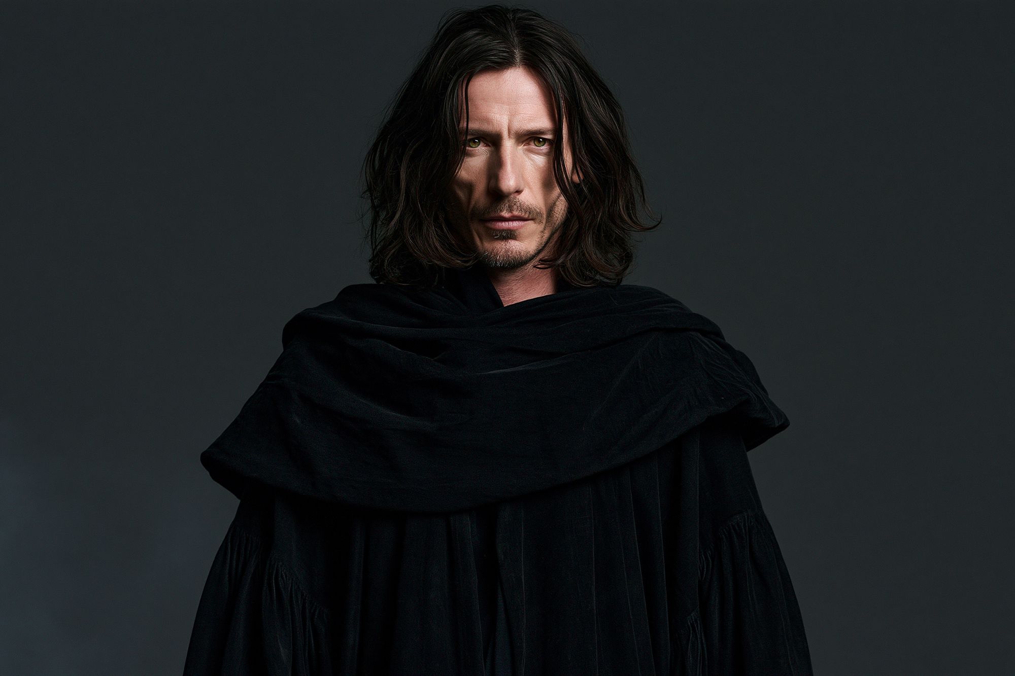 Dark Cloaked Portrait Photography Poster. poster detail