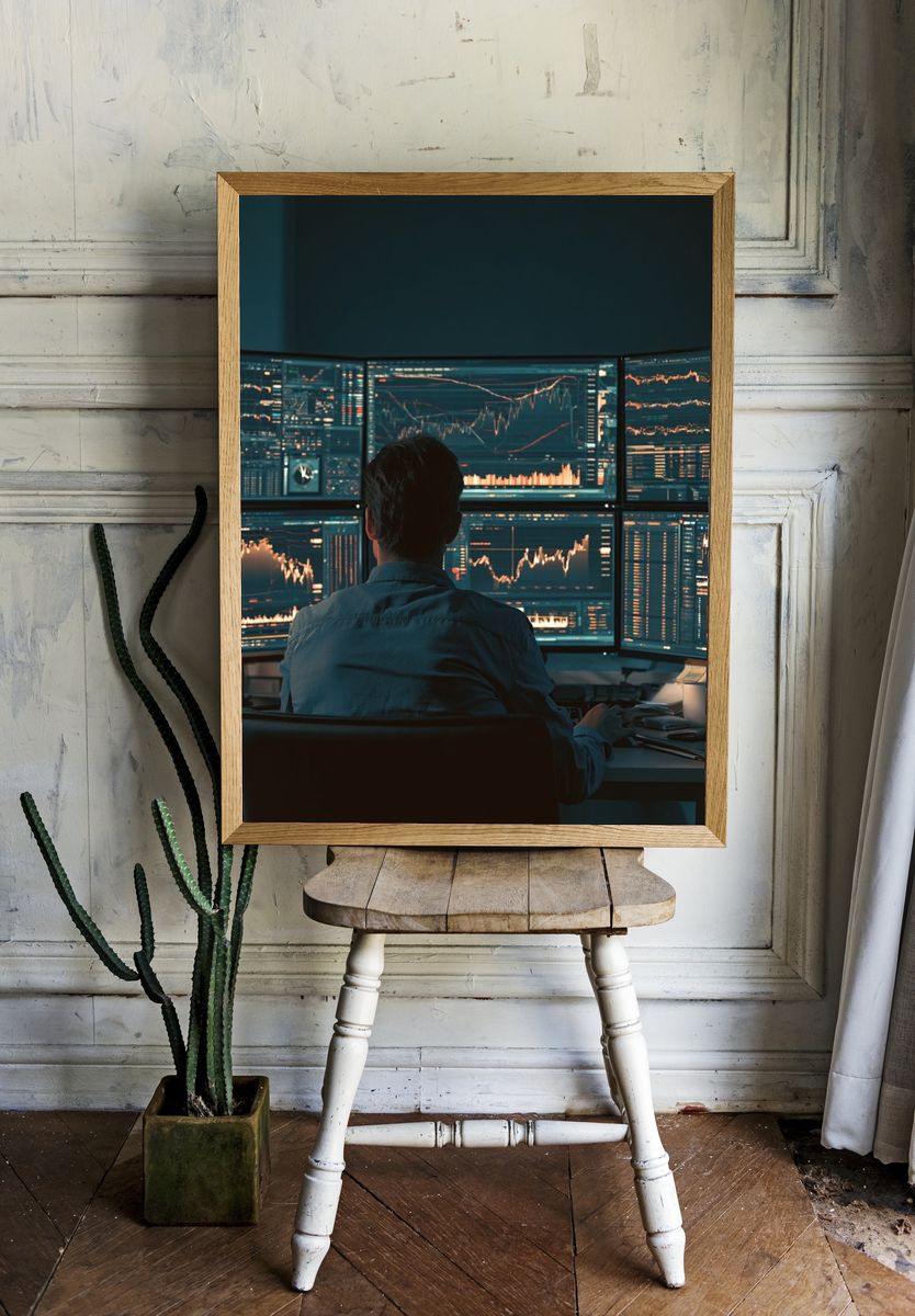 Trading Desk Photography Poster. — room view 1
