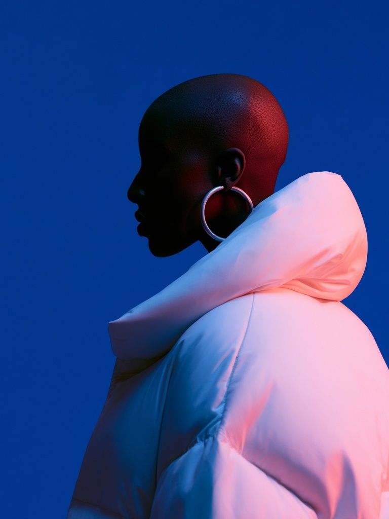 Neon Profile Portrait Print. poster — photography art