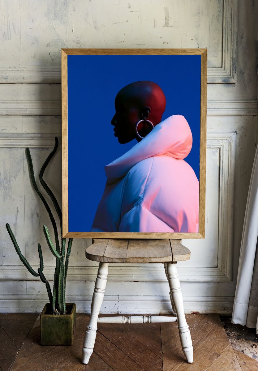 Neon Profile Portrait Print. — room view 1