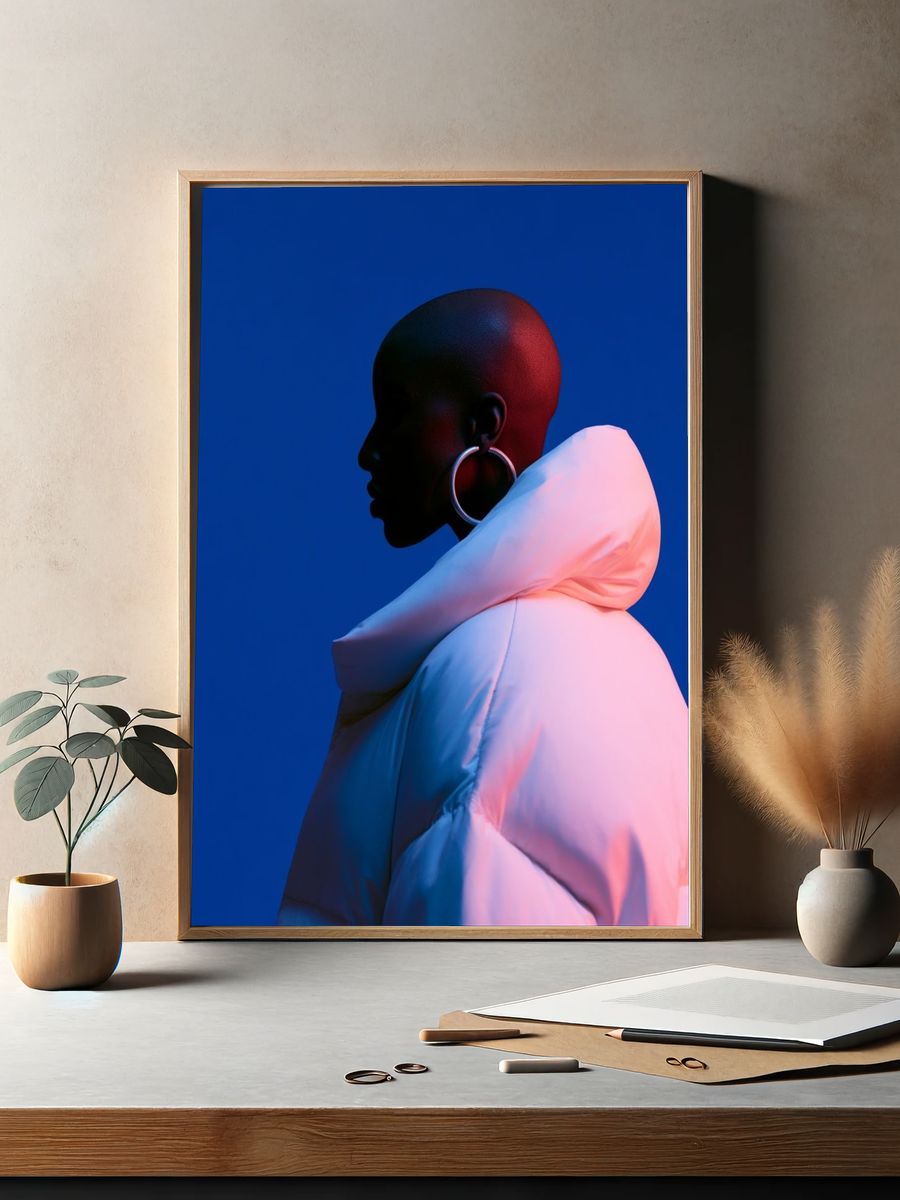Neon Profile Portrait Print. — room view 2