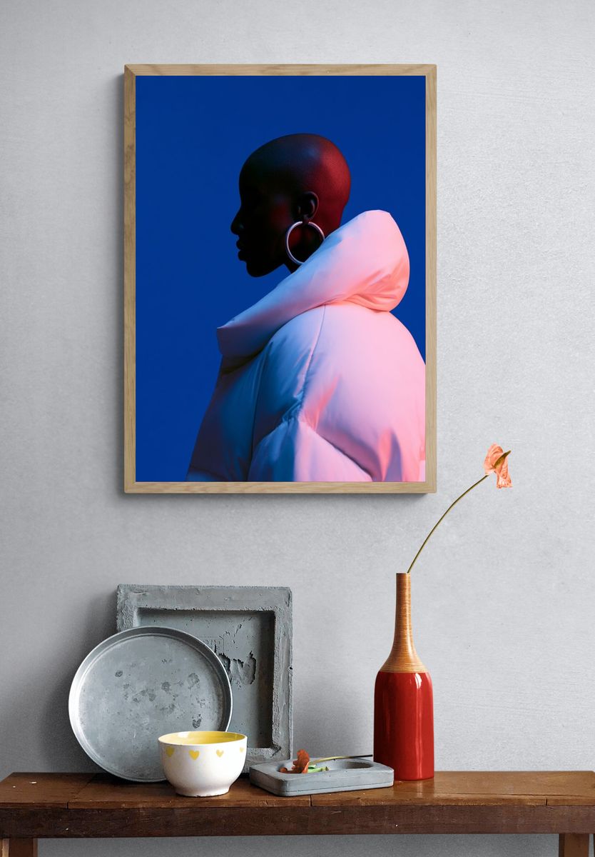 Neon Profile Portrait Print. — room view 3