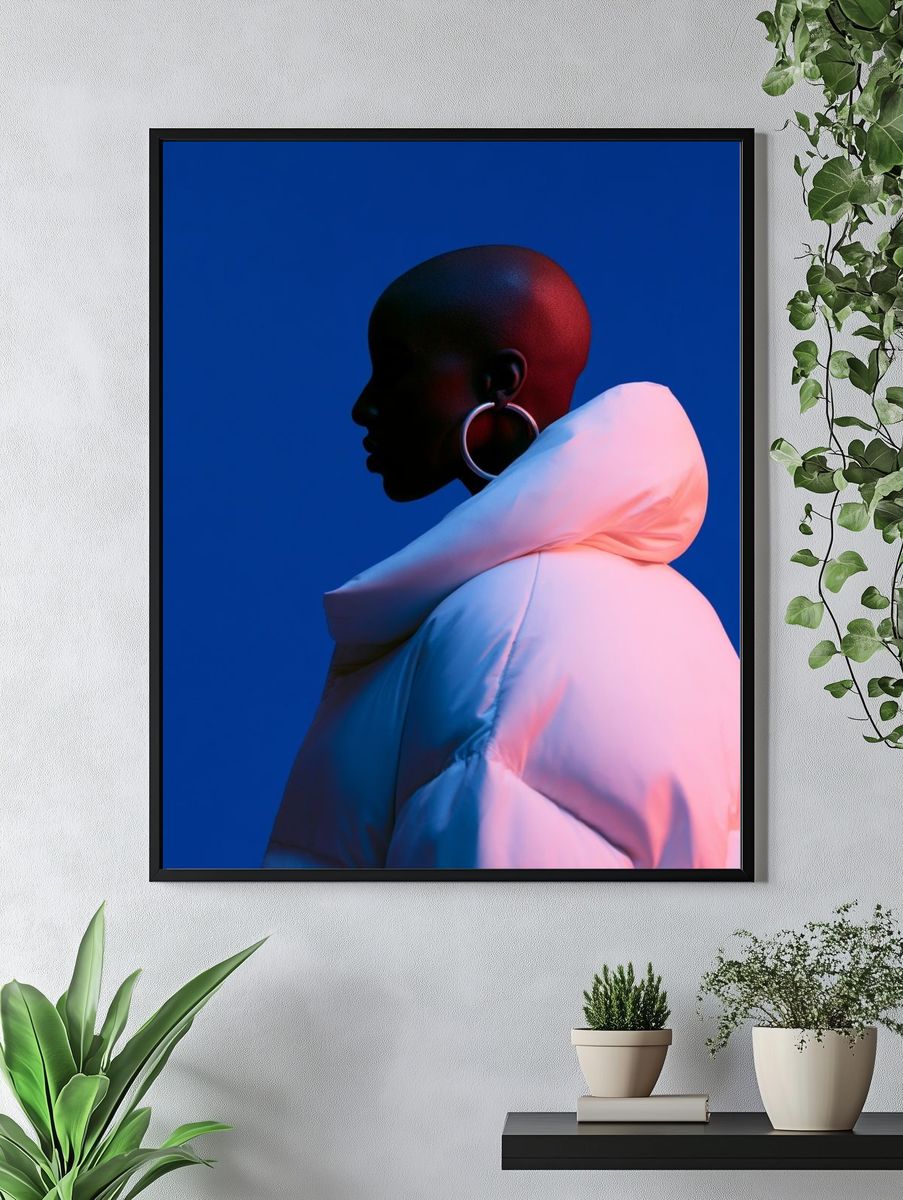 Neon Profile Portrait Print. — room view 4
