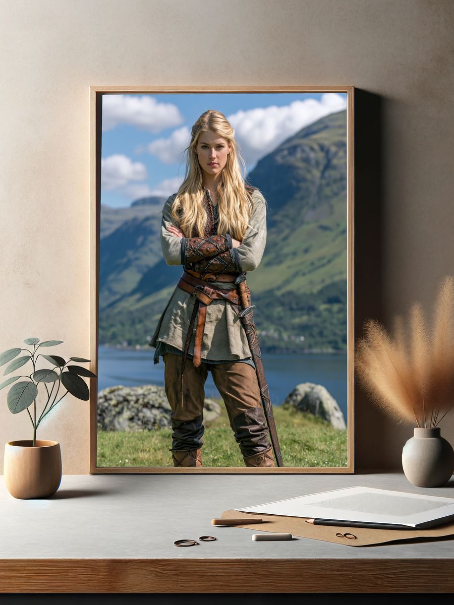 Fantasy Warrior Portrait Print. — room view 2