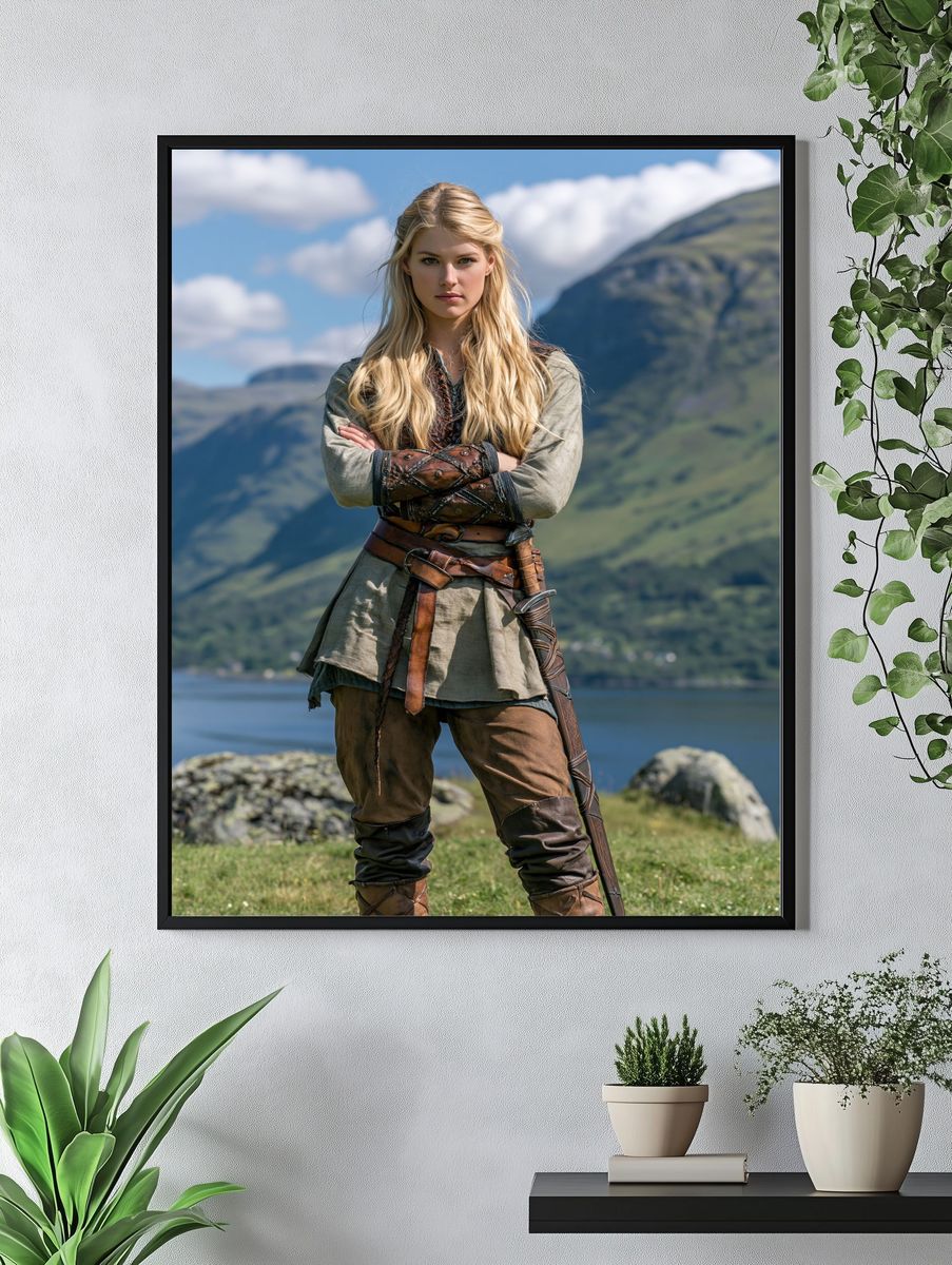 Fantasy Warrior Portrait Print. — room view 4