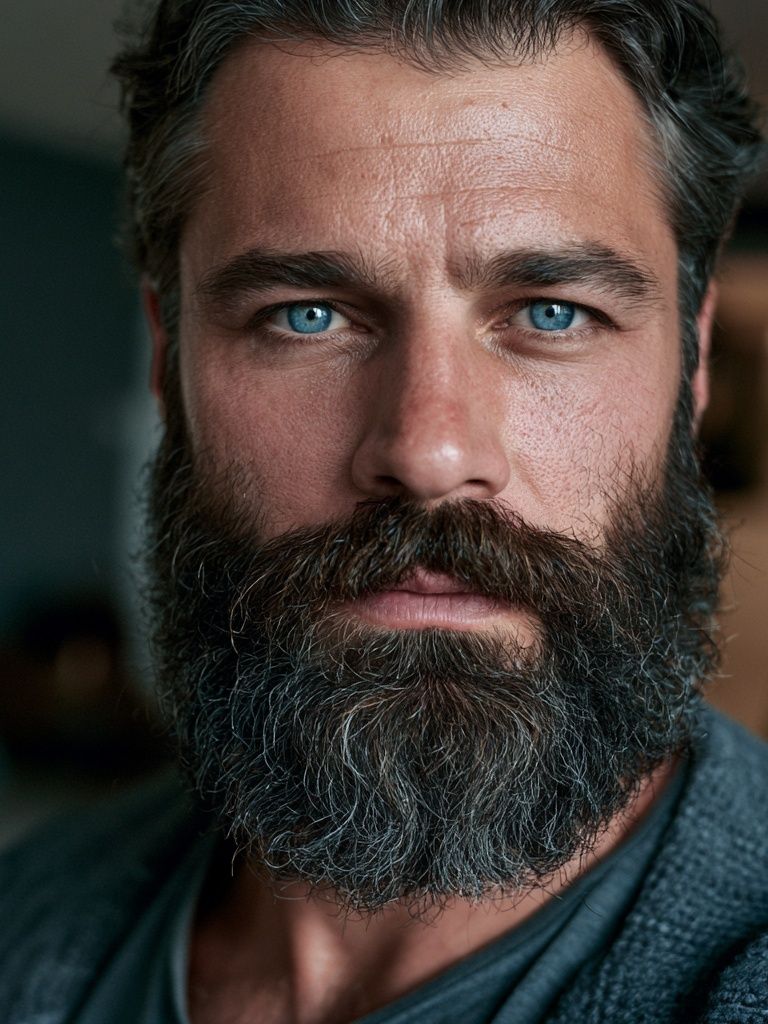 Bearded Man Portrait Photography Poster. poster detail