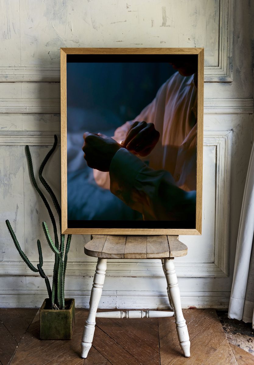 Intimate Hands at Dusk Photography Poster. room preview