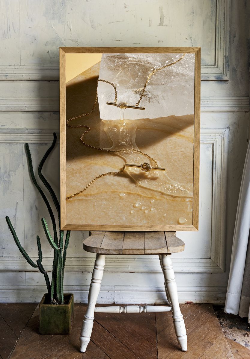 Golden Jewelry Still Life Poster. room preview