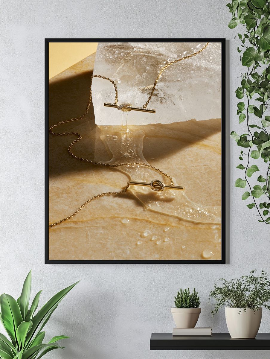 Golden Jewelry Still Life Poster. — room view 4