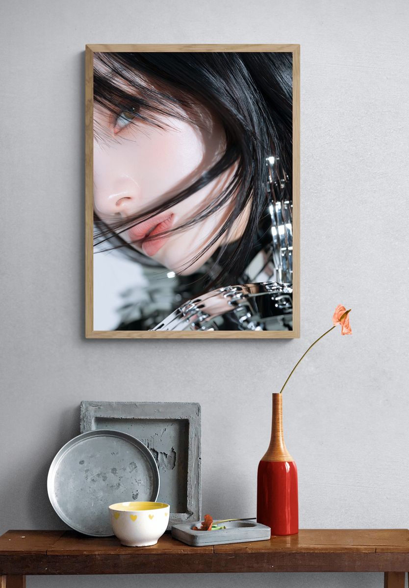 Cyberpunk Portrait — Photography Print. — room view 3