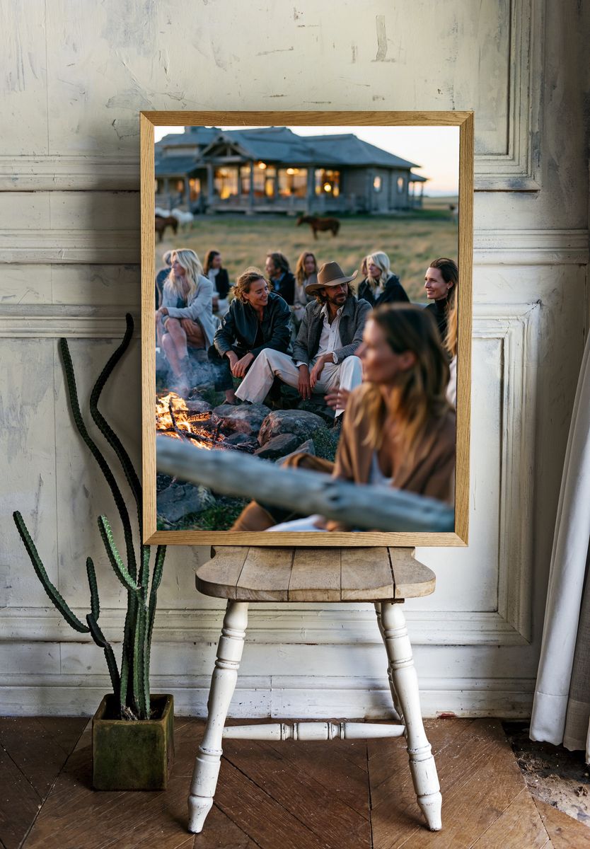 Ranch Fire Circle Photography Poster. — room view 1