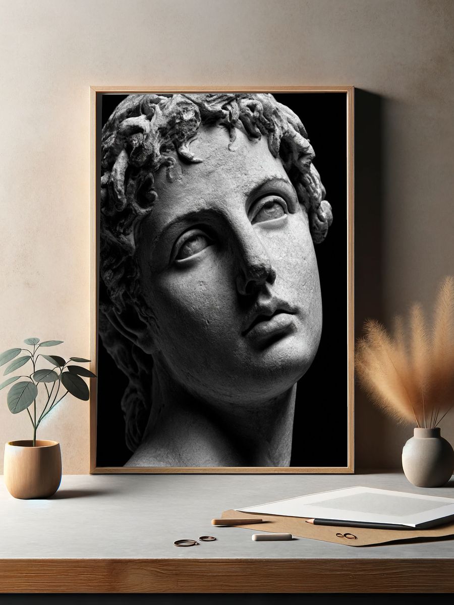Classical Marble Bust Photography Poster. — room view 2