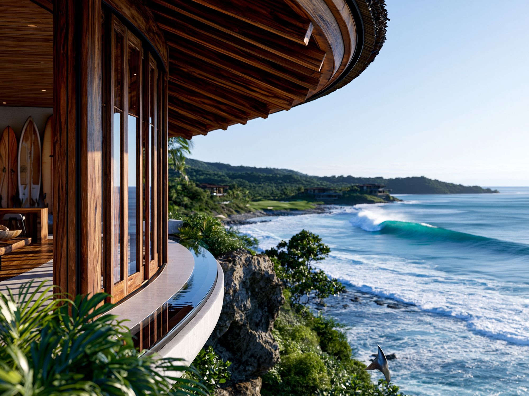 Tropical Ocean Cliffside Photography Poster. poster detail