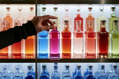 Colorful Perfume Bottles Photography Poster. poster