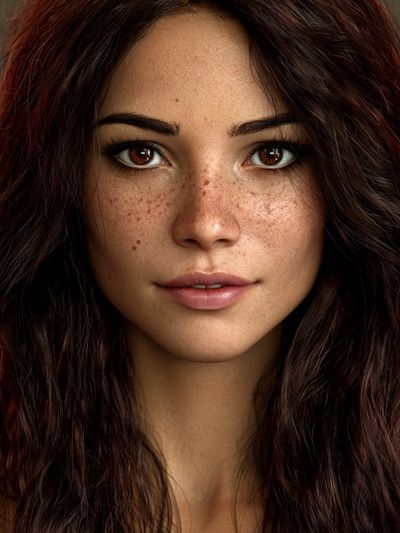 Freckled Woman Portrait Poster. poster