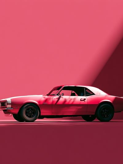 Pink Muscle Car Photography Poster. poster