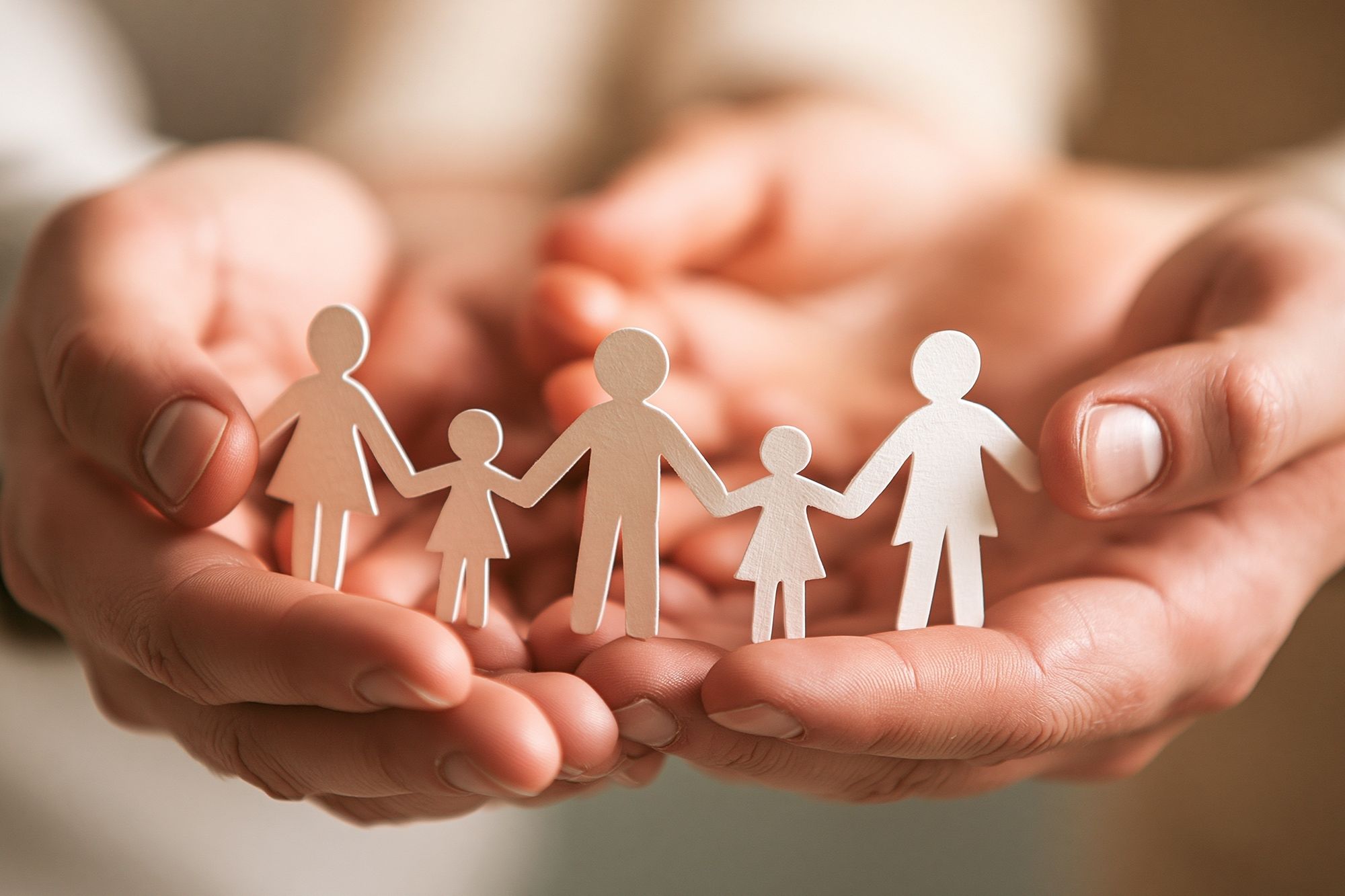 Hands Holding Family Paper Cutout Poster. poster detail