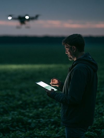 Drone Operator at Dusk Photography Poster.